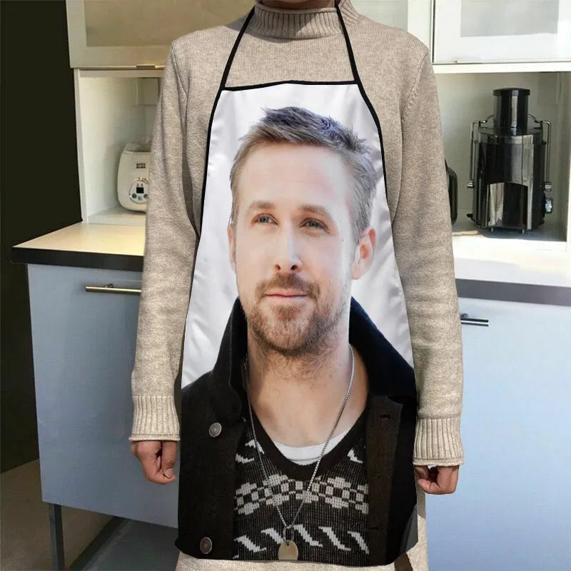 Custom Ryan Gosling Kitchen Apron - Stylish Adult Cooking & Baking Apron with Waterproof Fabric