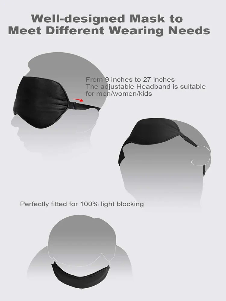 USB Heated Silk Eye Mask - Reusable Eye Massager for Sleeping, Puffiness, and Dark Circles - Eye Care with USB Heating