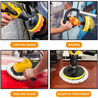Car Polishing Sponge Pads Kit – Foam Buffer Waxing Pads for Scratch Removal, Auto & Motorcycle Paint Polishing and Detailing Tool Kit