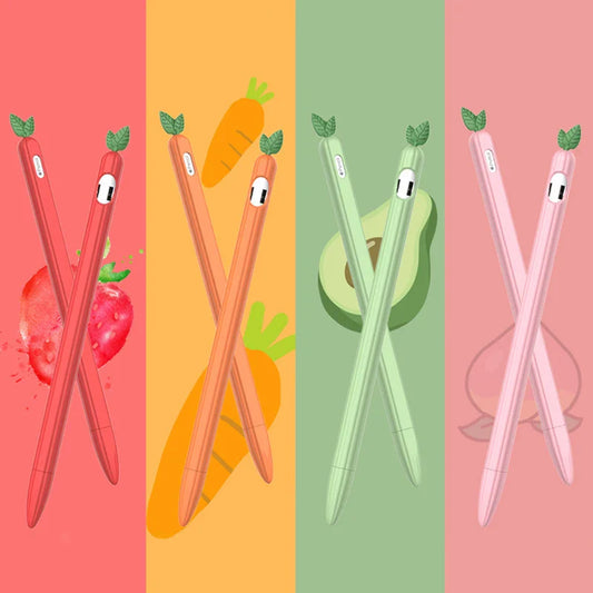 Cute Fruits Silicone Case for Apple Pencil – Protective Cover for 1st and 2nd Generation Apple Pencil – Vegetable-Themed Silicone Cases