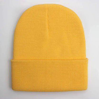 Solid Unisex Beanie – Soft Warm Wool Blend Knitted Cap for Men and Women, Autumn Winter Skullcap, Ski Hat, 24 Colors