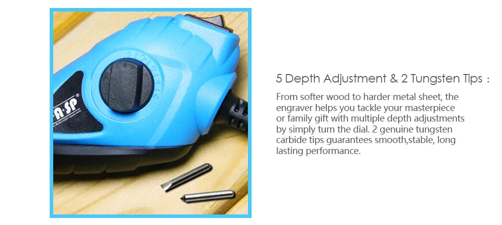 13W Electric Engraving Pen Tool – Etcher with Carbide Tips & Stencils for Wood, Metal, Glass, Plastic & Craft Work