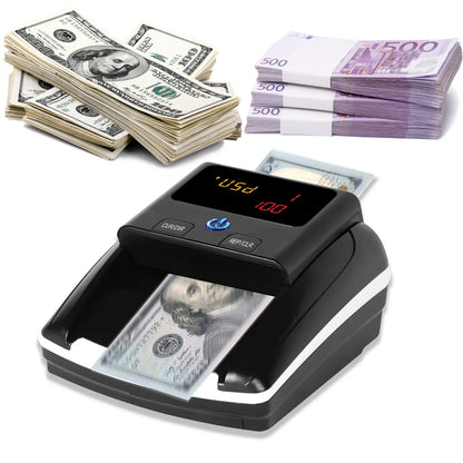 Bisofice Portable Mini Money Counter – Automatic Bill Counter with UV/MG/IR Counterfeit Detection & Paper Quality Check