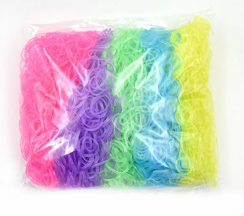 NICE! 600pcs Rainbow Loom Rubber Bands – DIY Bracelet Making Kit for Kids, Hair Ties, Xmas Gift 2021