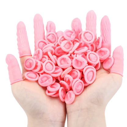 100PCS Disposable Latex Finger Cots – Non-Slip Anti-Static Rubber Finger & Thumb Protectors
