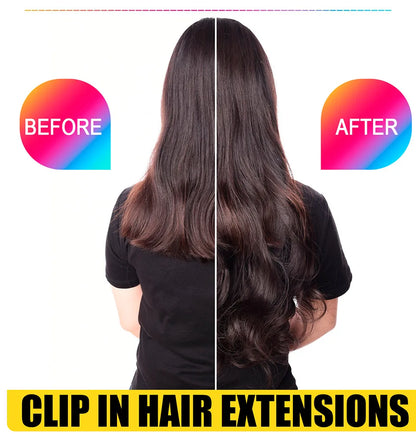 DinDong 32" Clip-In Hair Extensions — 210G Synthetic Wavy, Heat Resistant, 613# Blonde & 19 Colors