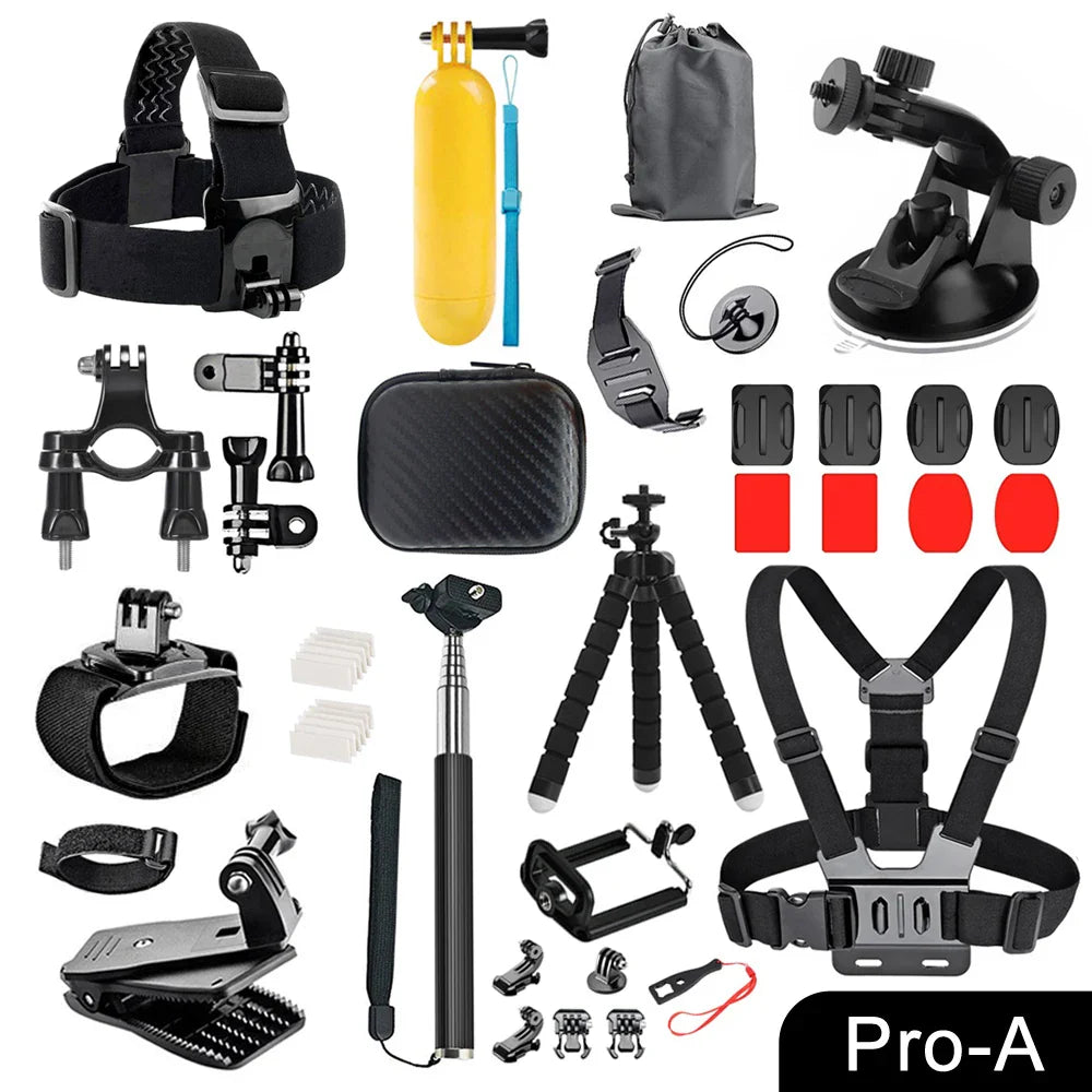 ORBMART GoPro Accessories Set Compatible with Hero 4–13 Black, Mounts for DJI, Insta360, SJCam Action Cameras