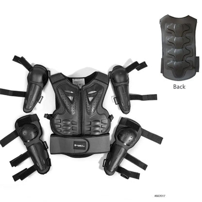 Kids Motocross Body Armor Vest – Chest, Spine & Knee Protection Gear for Boys & Girls (Height 0.85–1.7m)