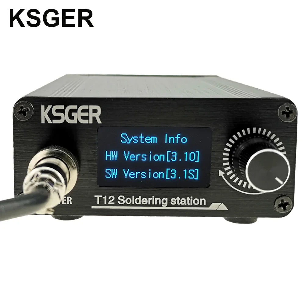 KSGER STM32 V3.1S T12 Soldering Station – OLED Display, Aluminum Alloy FX9501 Handle, Auto-Sleep & T12 Iron Tips