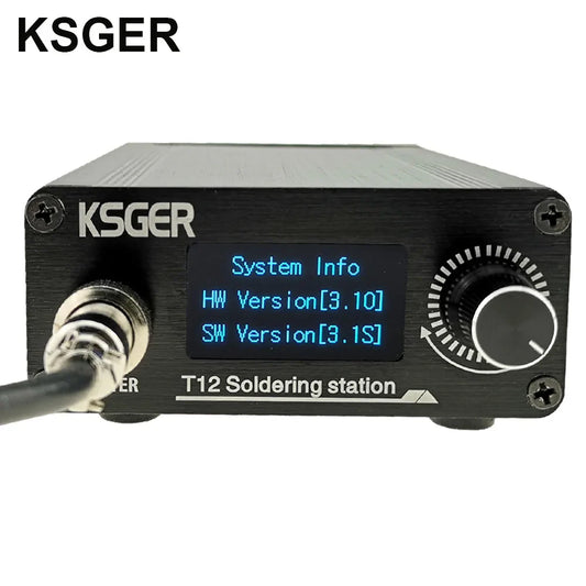 KSGER STM32 V3.1S T12 Soldering Station – OLED Display, Aluminum Alloy FX9501 Handle, Auto-Sleep & T12 Iron Tips