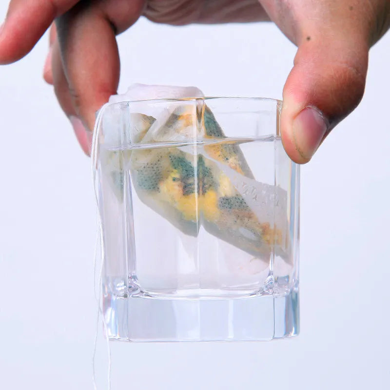100 Pcs Disposable Tea Infuser Bags with String - Food Grade Non-Woven Fabric Spice Filters, Heat Seal Tea Bags