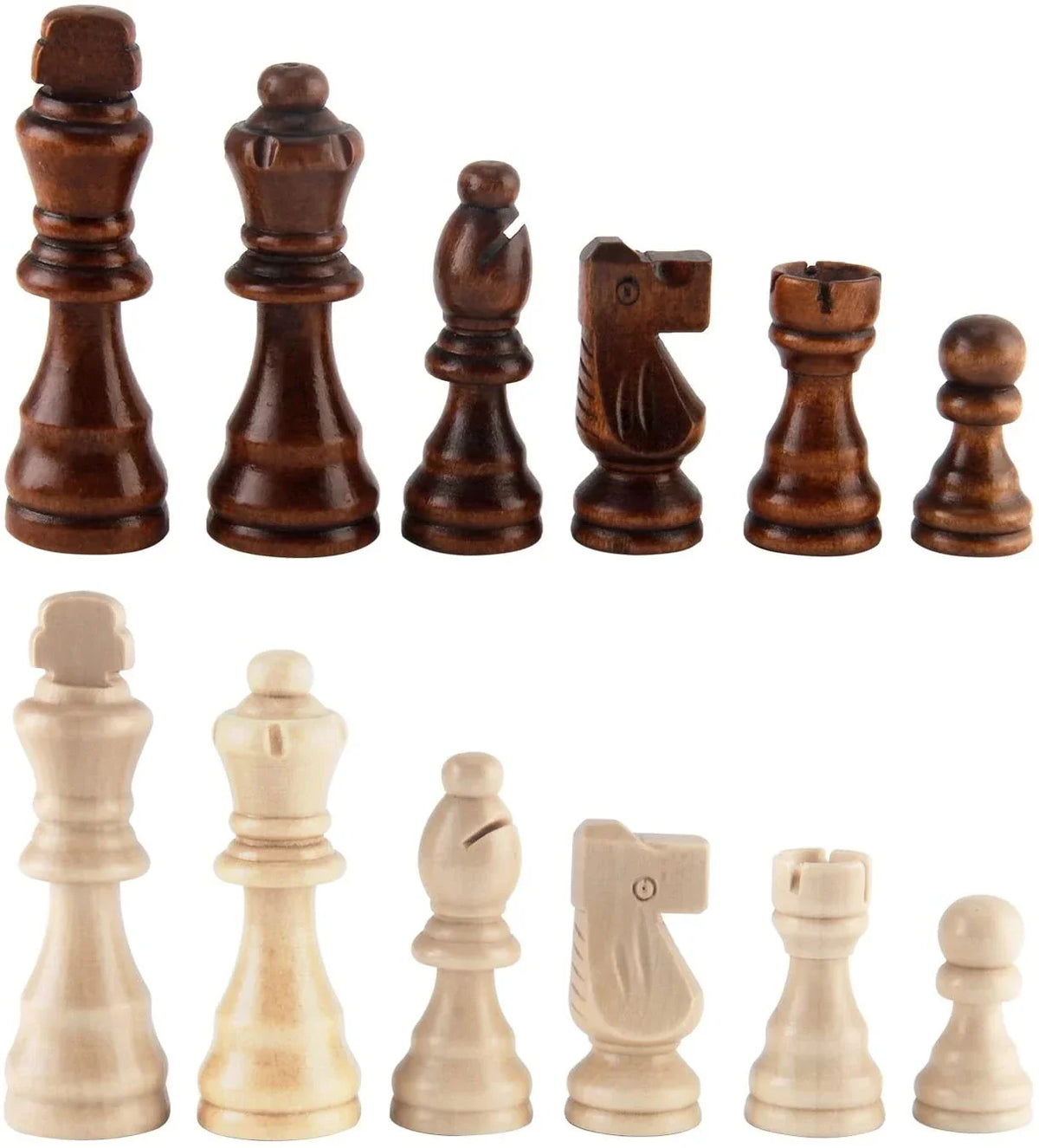 32-Piece Wooden Chess Set: Standard Staunton Wood Chessmen with 8cm King Height - Pieces Only, Board Not Included
