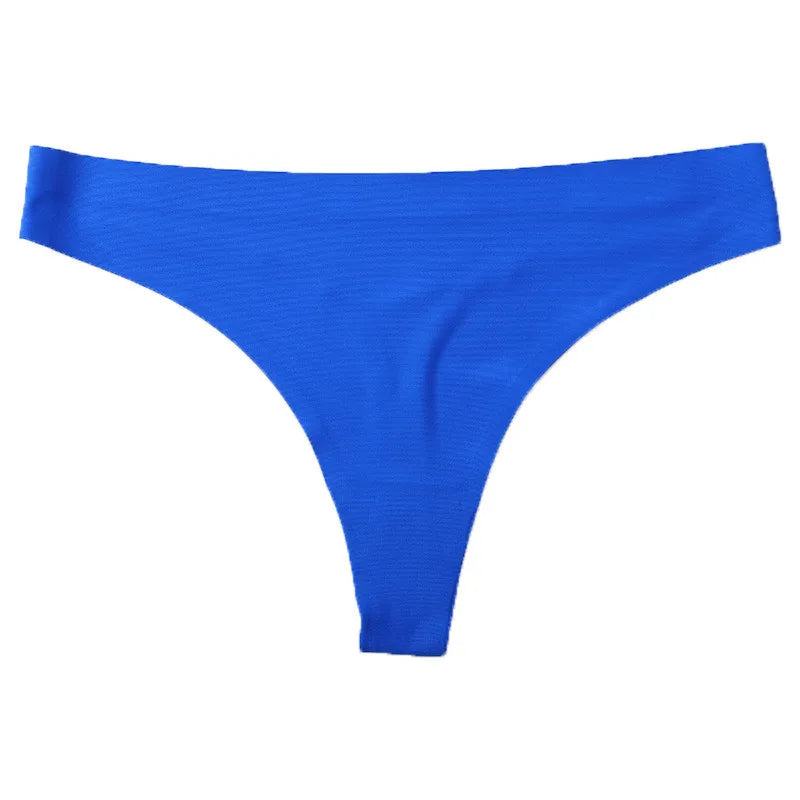 3PCS Ice Silk Seamless Thong Set for Women – Solid Low Rise Sexy G-String Sports Underwear, S-XL Sizes