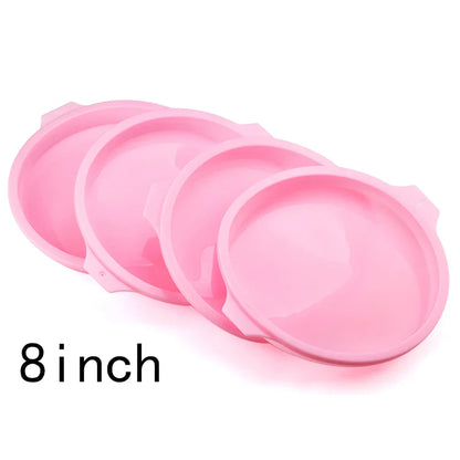 FAIS DU Silicone Cake Pan Set – 2-8pcs 4/6/8inch Round Molds for Rainbow Cake & Mousse Baking