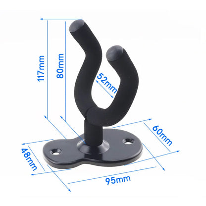 Metal Guitar Wall Hanger — Non-Slip Hook Stand for Guitar, Ukulele, Violin & Bass