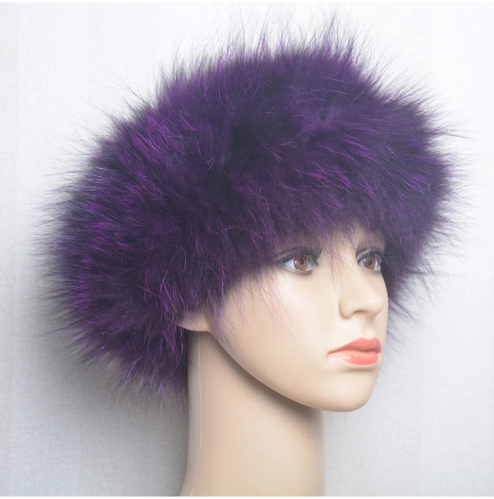 2025 Real Fox Fur Scarf and Headband – Luxury Winter Neck Warmer for Women, 100% Natural Fur, Elastic Ring Muffler