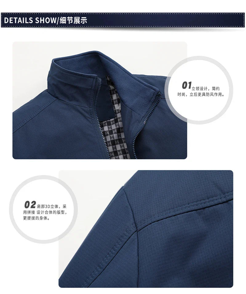 2025 Spring Autumn Men's Bomber Jacket – Casual Solid Slim Fit, Baseball Style, M-6XL & 8XL Sizes