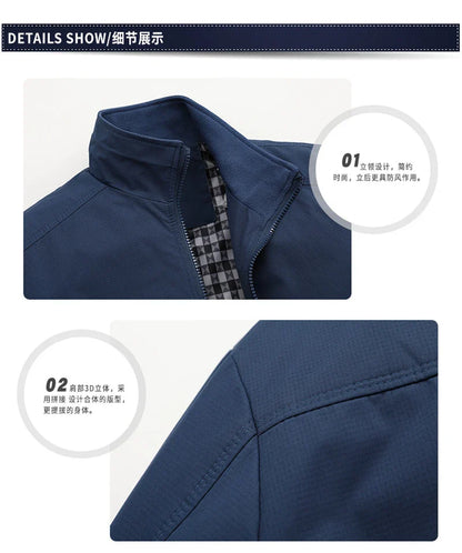 2025 Spring Autumn Men's Bomber Jacket – Casual Solid Slim Fit, Baseball Style, M-6XL & 8XL Sizes