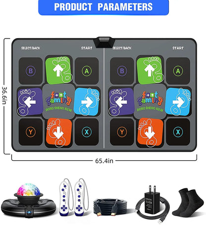 Dance Mat Game — Wireless Folding Fitness & Music Carpet for TV/PC | Anti-Slip Double Controller Family Sports Game