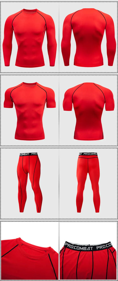 2-Piece Men’s Compression Sportswear Set — Gym, Yoga, Workout & Jogging Tracksuit