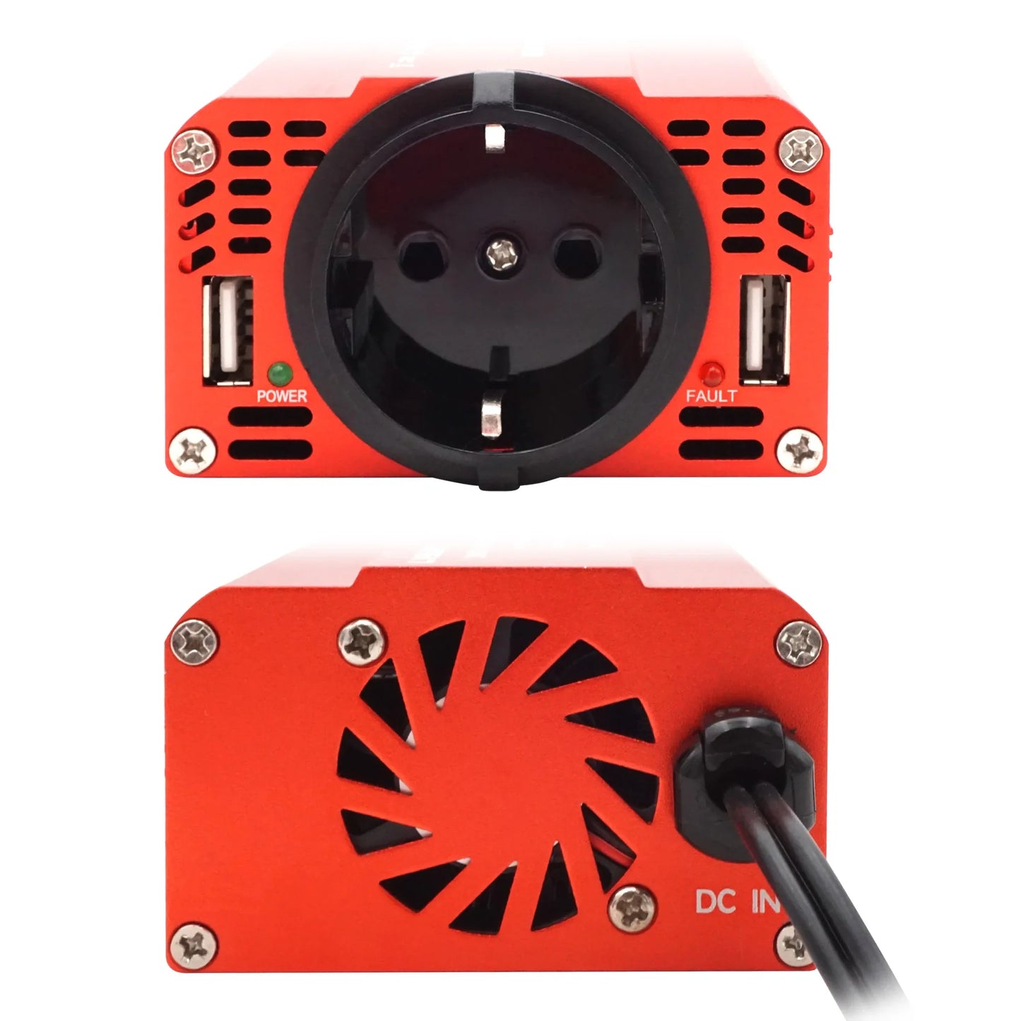 300W Car Power Inverter - DC 12V to AC 110V/220V Dual USB Adapter Converter with Modified Sine Wave, EU & US Sockets