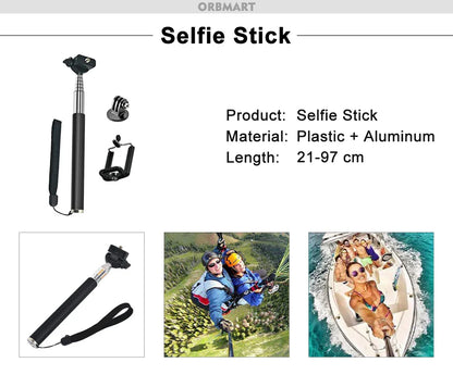 ORBMART GoPro Accessories Set Compatible with Hero 4–13 Black, Mounts for DJI, Insta360, SJCam Action Cameras