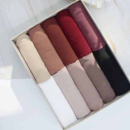 Women’s Solid Chiffon Instant Hijab – Ready-to-Wear Islamic Scarf, Muslim Shawl & Arab Head Wrap