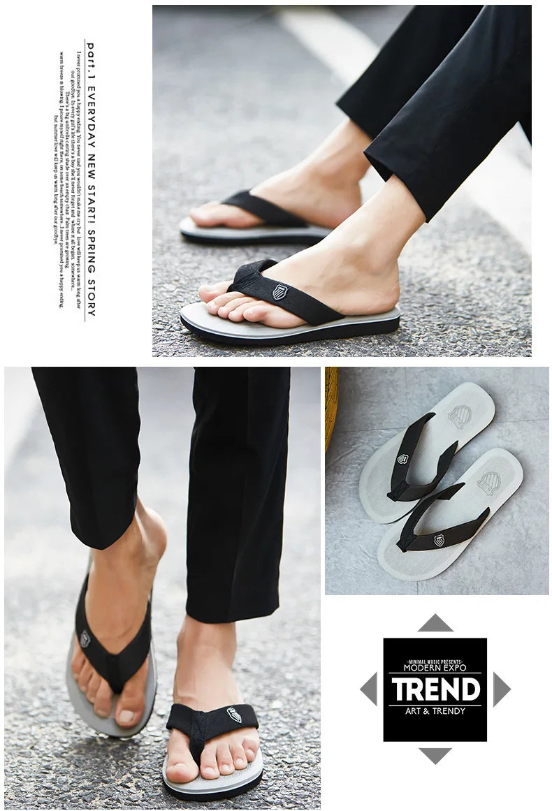 Men's Summer Sandals – High-Quality Anti-Slip Flip Flops, Casual Beach Shoes, Zapatos Hombre Slippers