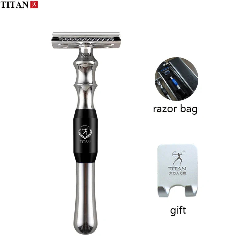 Titan High-Quality Safety Razor for Men – Metal Handle with Replaceable Blade for Precision Shaving