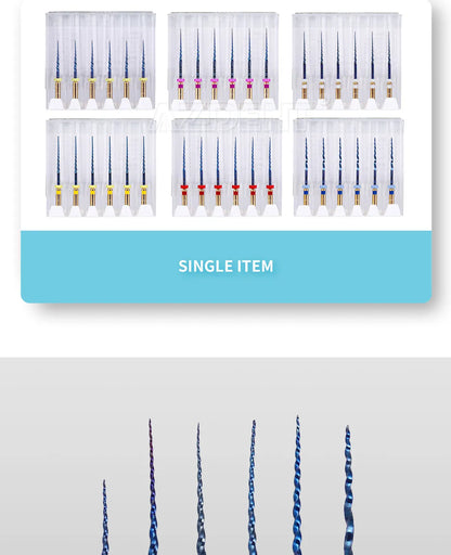 Azdent 6pcs/Pack 25mm SX Dental Files Root Canal Use Rotary Heat Activated  Endodontic Files Rotating File Dentistry Instruments