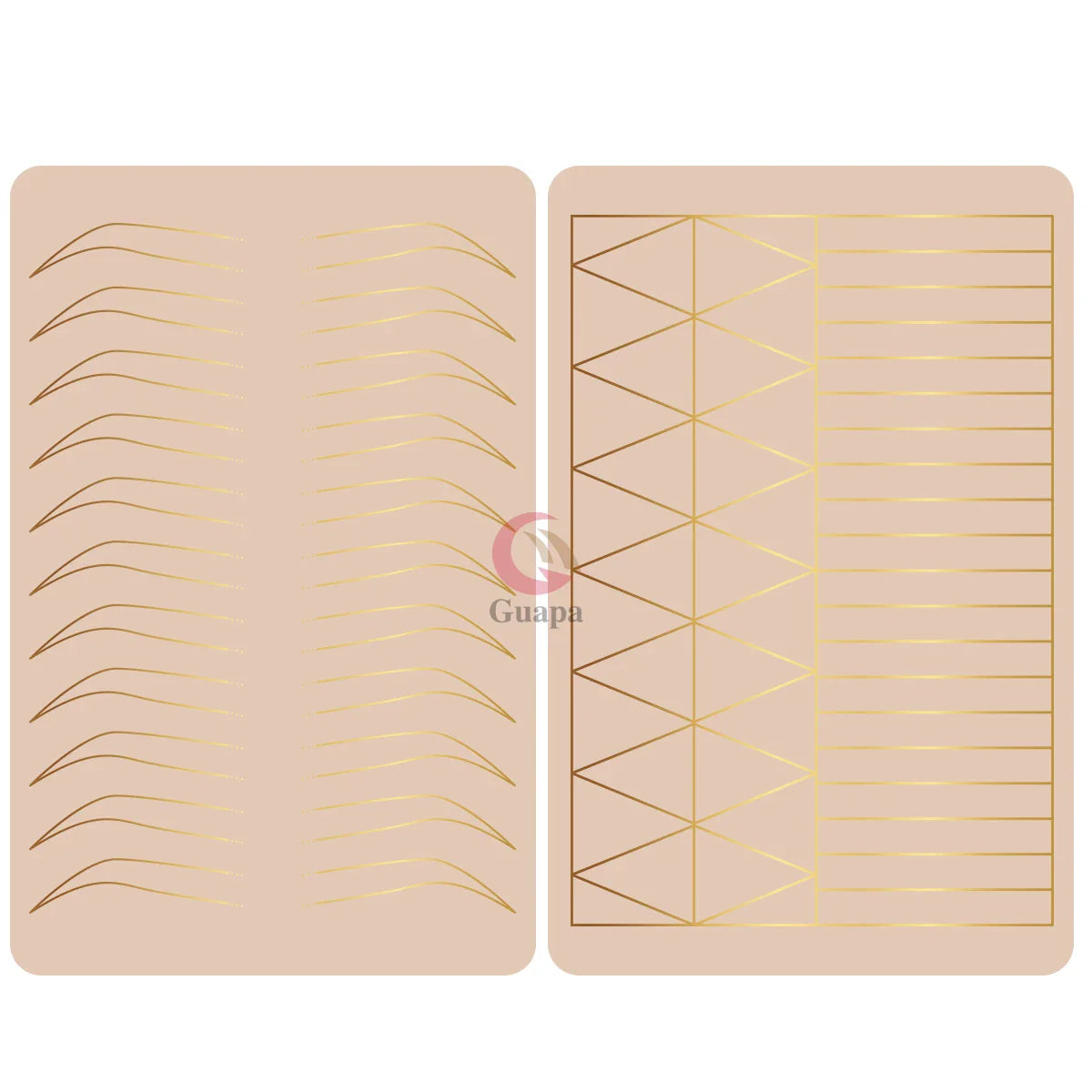 Silicone Practice Skin for Permanent Makeup — Double-Sided Latex Sheet with Brows Design for Hair Stroke Training