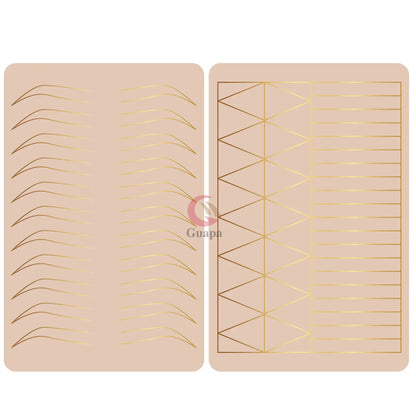 Silicone Practice Skin for Permanent Makeup — Double-Sided Latex Sheet with Brows Design for Hair Stroke Training