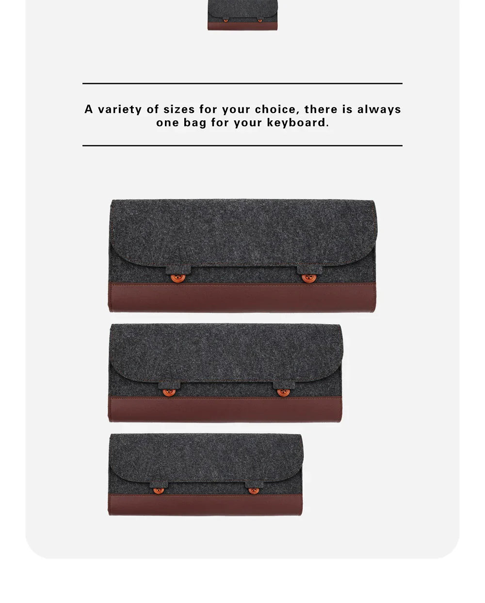 PU Felt Keyboard Carrying Case – Protective Bag for Planck 40%, 60%, 80%, 100%, GH60, XD64, TADA68, TKL 87/104, ANSI, BM60/65/68, Poker Keyboards