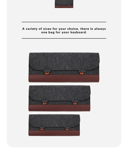 PU Felt Keyboard Carrying Case – Protective Bag for Planck 40%, 60%, 80%, 100%, GH60, XD64, TADA68, TKL 87/104, ANSI, BM60/65/68, Poker Keyboards