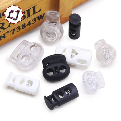 10pcs Plastic Cord Lock Stopper – Black Frost Toggle Clips for Shoelaces, Sportswear & DIY Bag Accessories