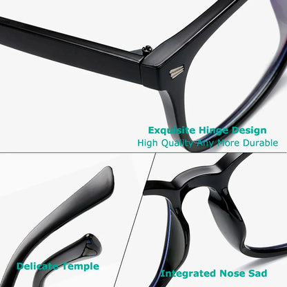 CRIXALIS Square Multifocal Progressive Reading Glasses Anti-Glare UV400 Fashion Computer Eyewear for Men & Women with Diopter Support