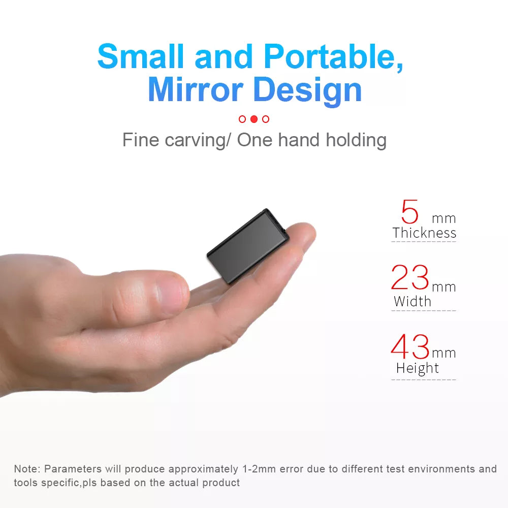 Ultra-Thin Mini Voice Recorder - 4-32GB Digital Sound Activated Dictaphone with Noise Reduction - 8GB MP3 Player Included