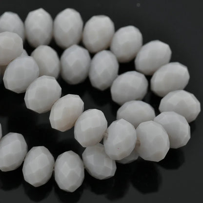 Czech Crystal Spacer Beads - Rondelle Faceted Glass Beads in Multiple Sizes for DIY Jewelry Making Crafts