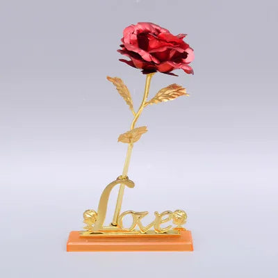 24K Foil Plated Rose Gold Rose — Valentine’s Day & Wedding Forever Love Decorative Gift