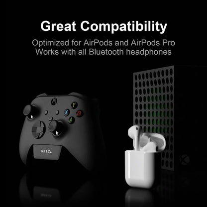 Skull & Co. AudioBox Bluetooth 5.0 Audio Transmitter APTX LL for Xbox Series X/S & One Elite 2 Controller