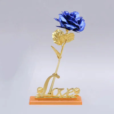 24K Foil Plated Rose Gold Rose — Valentine’s Day & Wedding Forever Love Decorative Gift
