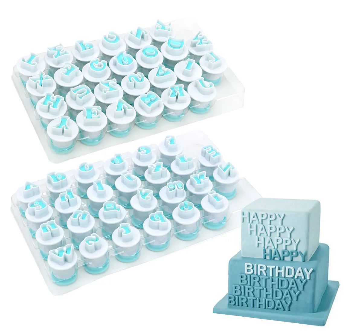 26Pcs/set Capital Letters Fondant Cake Mold: Upper & Lowercase Alphabet Cookie Cutter Set - Plastic Plunger Cookie Mould