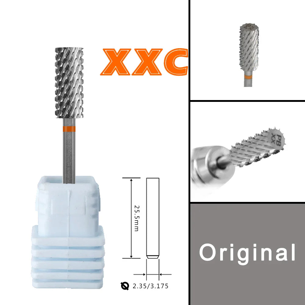 RolinStar 5.35 Small Barrel Silver Tungsten Steel Carbide Nail Drill Bits – Milling Cutter German Accessories