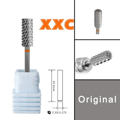 RolinStar 5.35 Small Barrel Silver Tungsten Steel Carbide Nail Drill Bits – Milling Cutter German Accessories