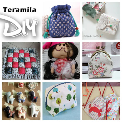 Teramila 7/8 Pcs Patchwork Quilt Fabrics Set - 30x30cm/25x25cm Cotton Sewing Cloth for Needlework and Handmade Projects