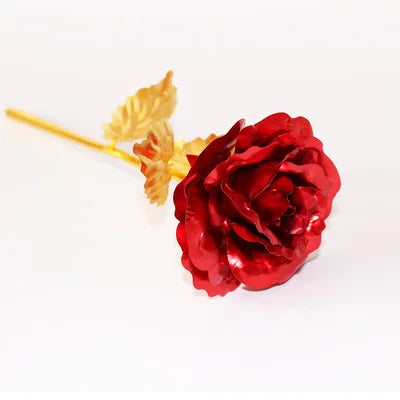 24K Foil Plated Rose Gold Rose — Valentine’s Day & Wedding Forever Love Decorative Gift