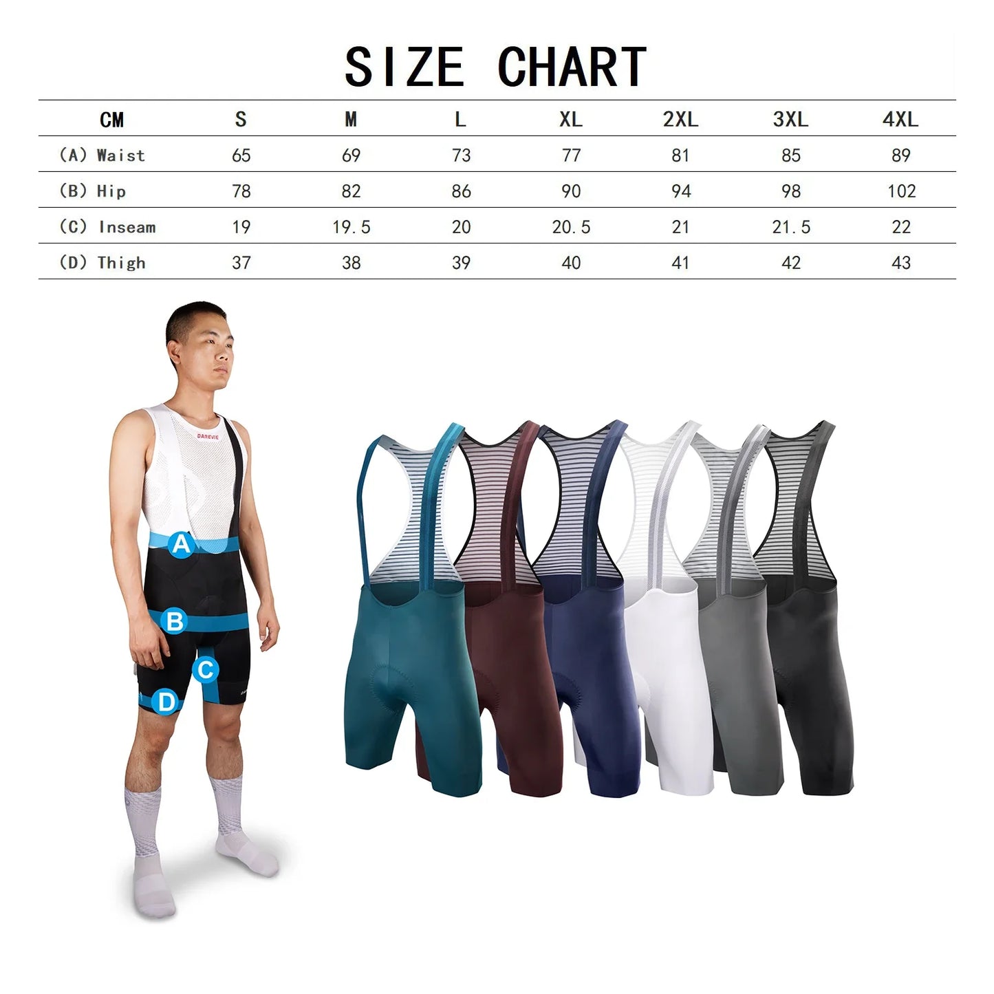 DAREVIE Men's Pro Cycling Bib Shorts - Seamless Bretelle Design | 6H 500KM Ride Comfort | Cycling Shorts for Men & Women