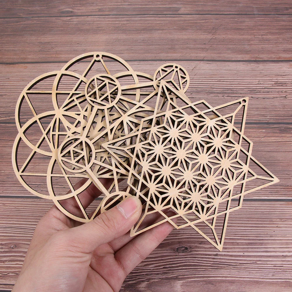 14cm Flower of Life Wooden Wall Sign - Laser Cut Wood Art, Home Decor, Coasters, Craft Making, Sacred Geometry Ornament