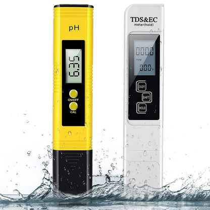 TDS Meter Digital Water Tester - High Accuracy 0-14 PH, 0-9990ppm TDS & EC Meter with LCD for Aquariums & Filters