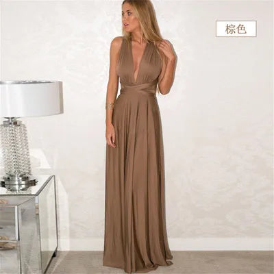 Multiway Convertible Boho Maxi Dress – DIY Wrap Infinity Bandage Long Dress for Women, Party, Bridesmaid & Club Wear